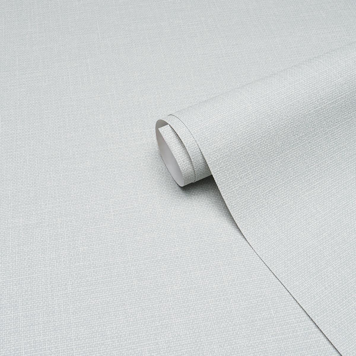 Schumacher Linen Gesso Vinyl Mist Wallpaper
