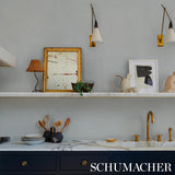 Schumacher Linen Gesso Vinyl Mist Wallpaper
