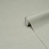 Schumacher Linen Gesso Vinyl Leaf Wallpaper