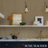 Schumacher Rimini Rib Vinyl Gold Wallpaper