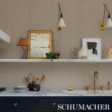 Schumacher Rimini Rib Vinyl Champagne Wallpaper