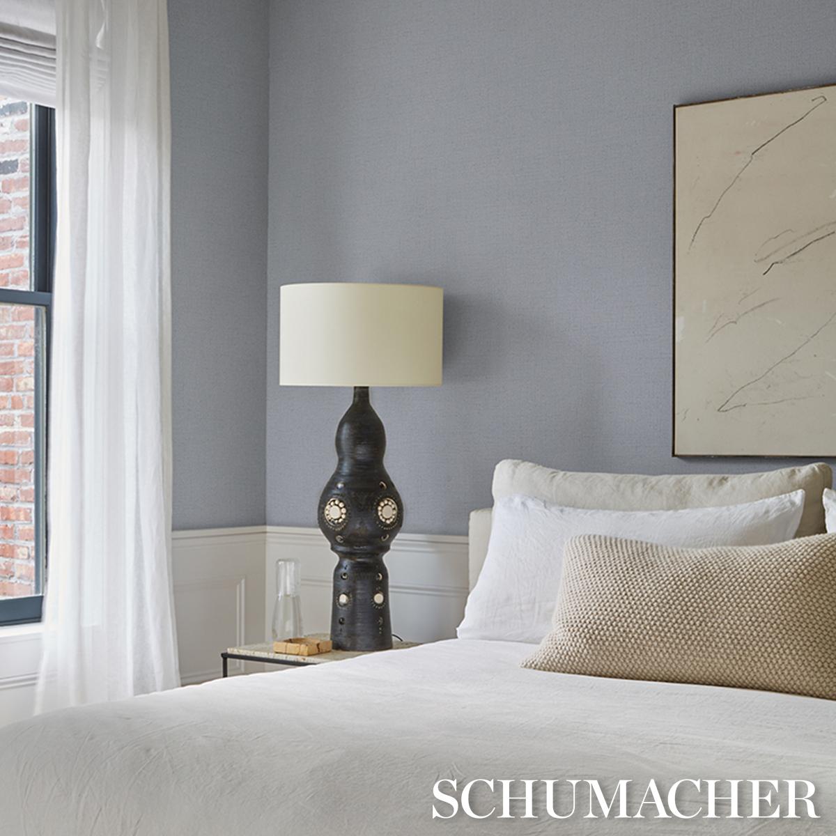 Schumacher Banbridge Linen Vinyl Chambray Wallpaper