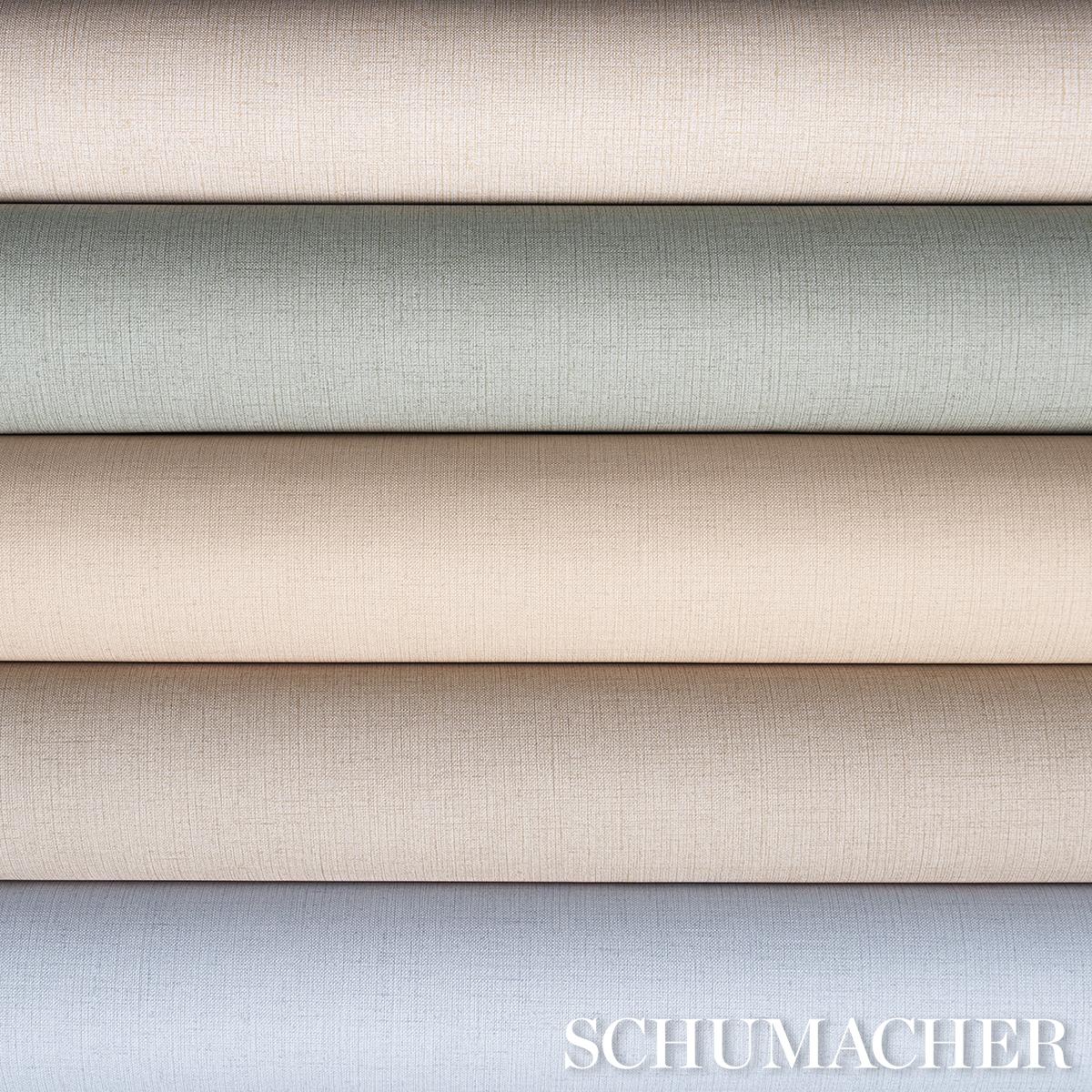 Schumacher Banbridge Linen Vinyl Chambray Wallpaper
