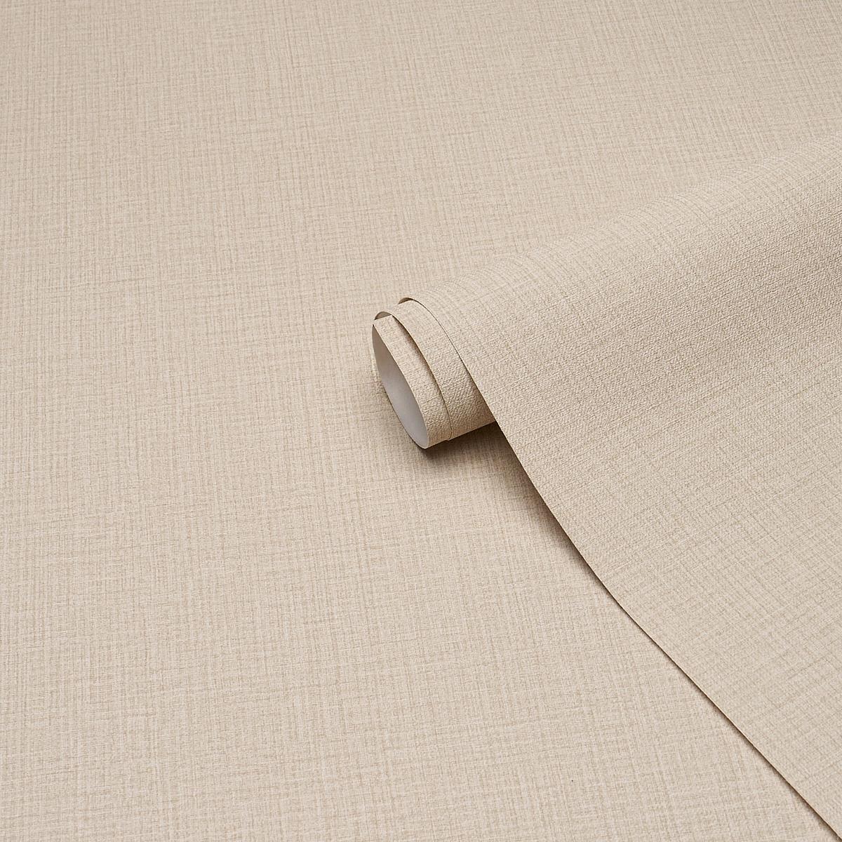 Schumacher Campagne Linen Vinyl Flax Wallpaper