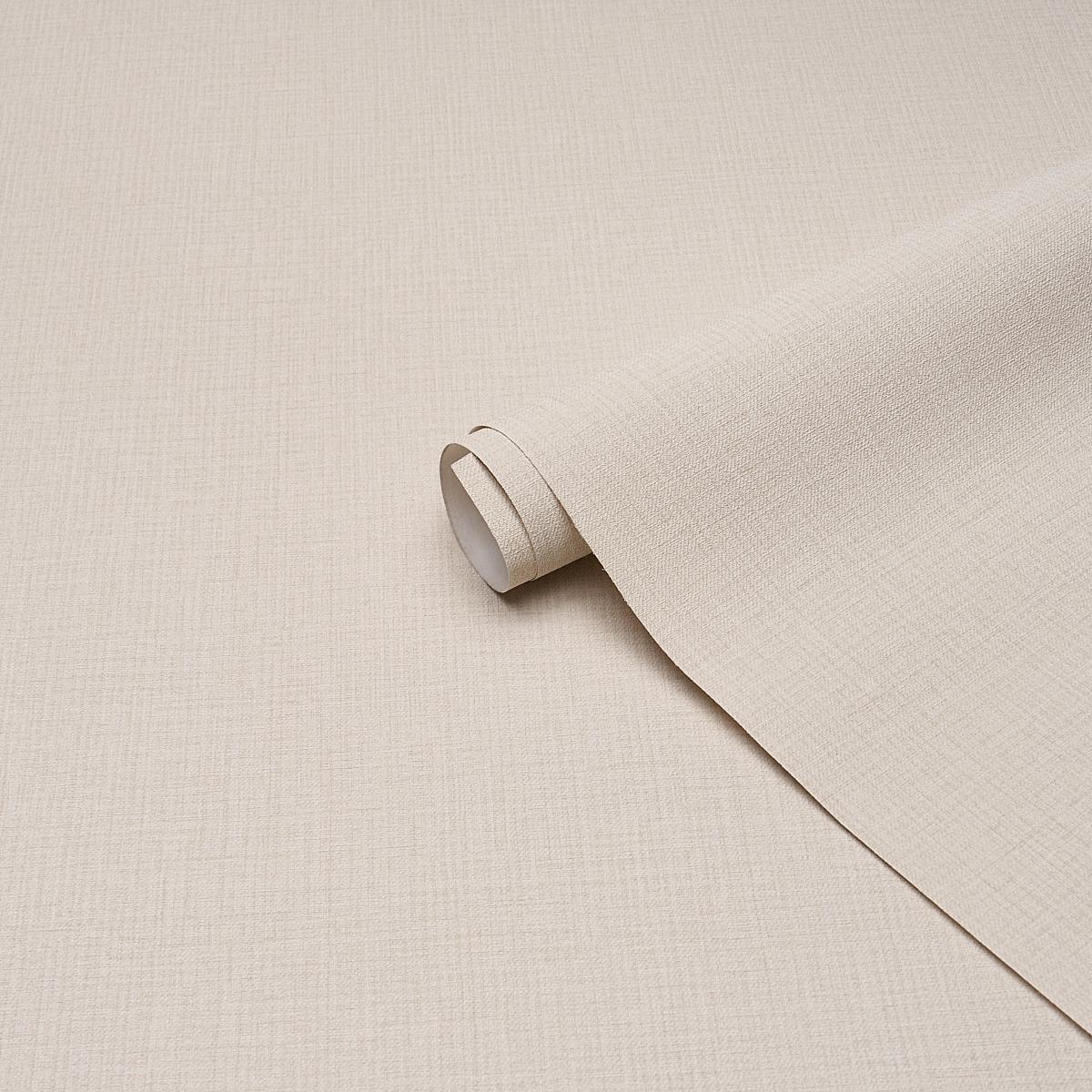 Schumacher Campagne Linen Vinyl Alabaster Wallpaper