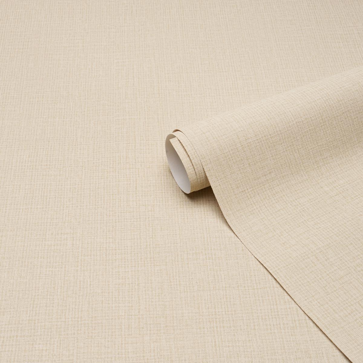 Schumacher Campagne Linen Vinyl Sand Wallpaper
