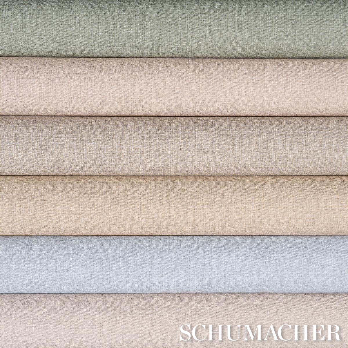 Schumacher Campagne Linen Vinyl Stone Wallpaper