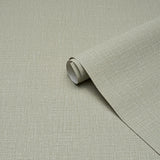 Schumacher Campagne Linen Vinyl Aloe Wallpaper