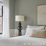 Schumacher Campagne Linen Vinyl Aloe Wallpaper