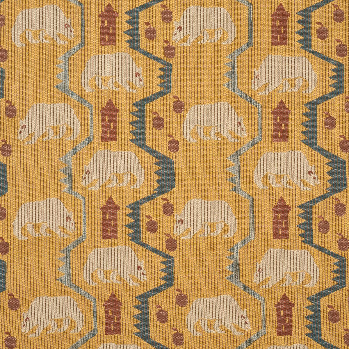 Schumacher Bear Brigade Ochre Fabric