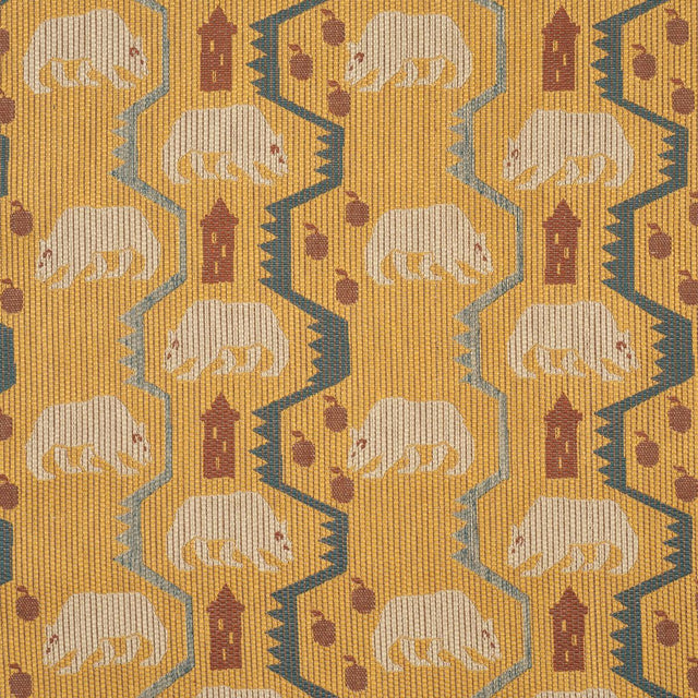 Schumacher Bear Brigade Ochre Fabric