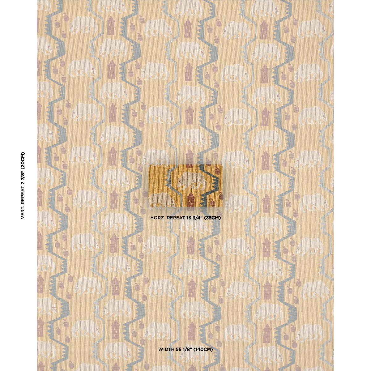 Schumacher Bear Brigade Ochre Fabric