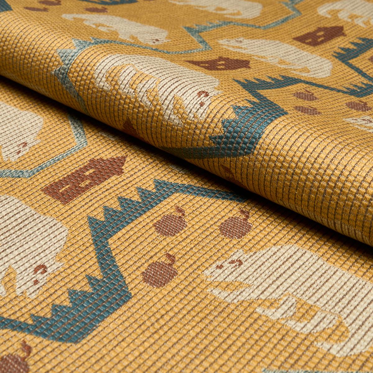 Schumacher Bear Brigade Ochre Fabric
