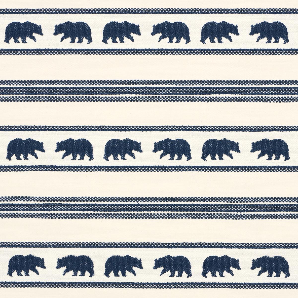 Schumacher Koda Stripe Indigo Fabric