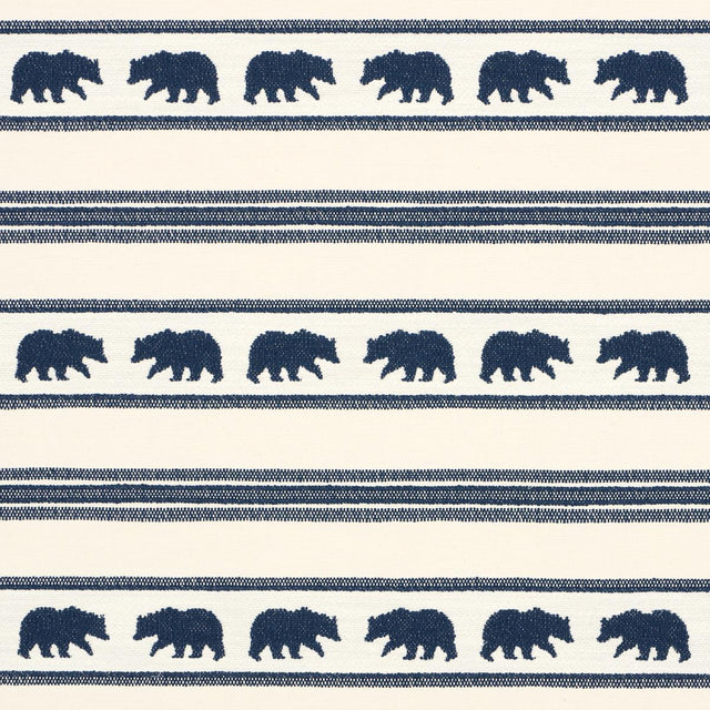 Schumacher Koda Stripe Indigo Fabric