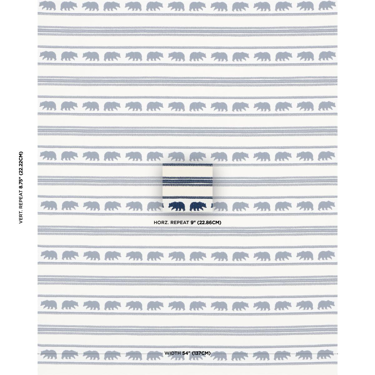 Schumacher Koda Stripe Indigo Fabric