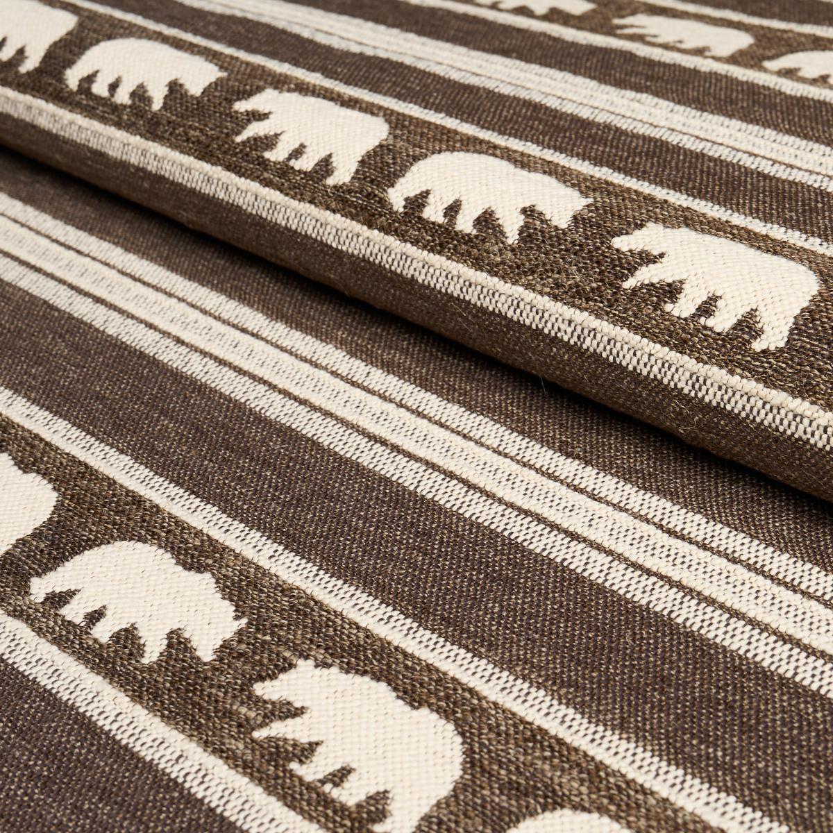 Schumacher Koda Stripe Coffee Fabric