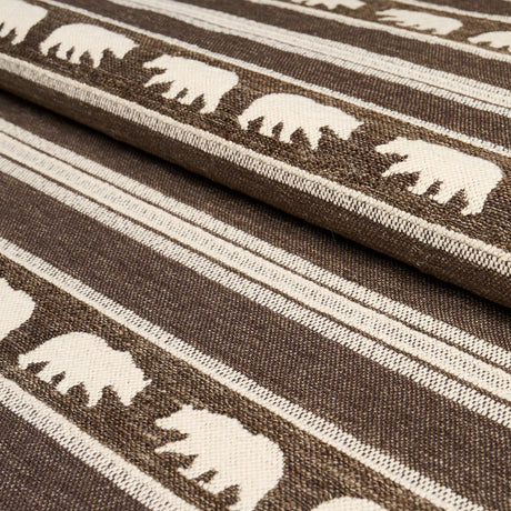 Schumacher Koda Stripe Coffee Fabric