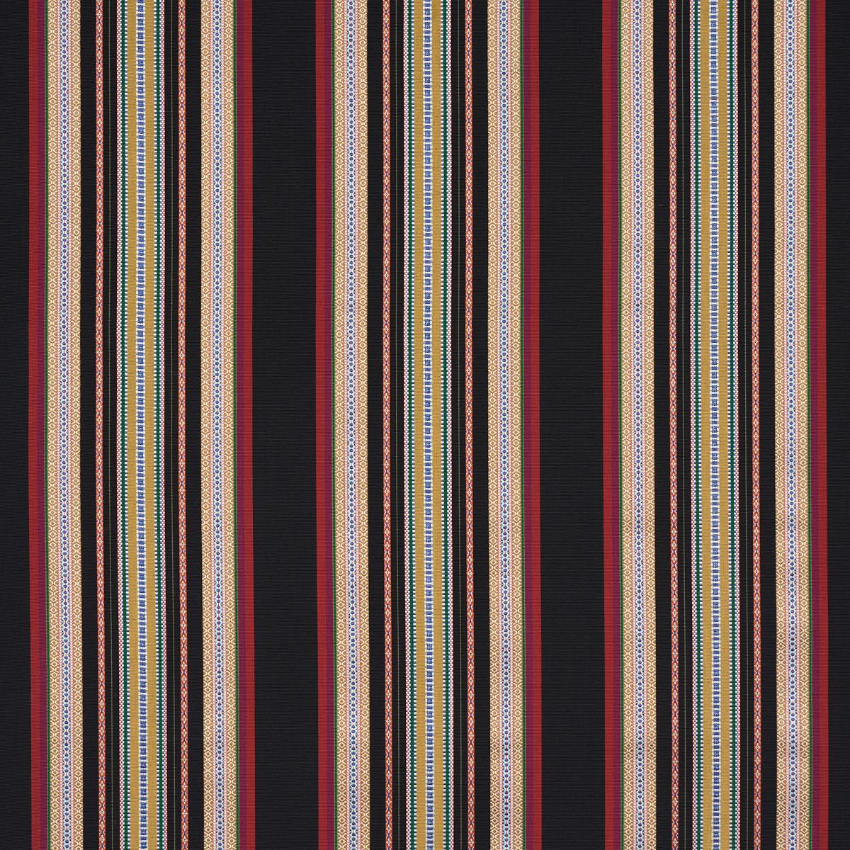 Schumacher Wellington Stripe Black Fabric