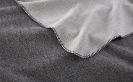 Peacock Alley ALTA 114x96 REVERSIBLE COTTON BLANKET GRAY