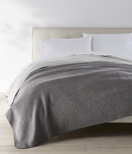 Peacock Alley ALTA 96x96 REVERSIBLE COTTON BLANKET GRAY