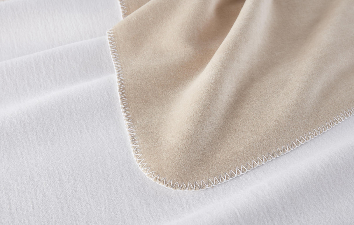 Peacock Alley ALTA 96x96 REVERSIBLE COTTON BLANKET WHITE