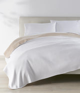 Peacock Alley ALTA 96x96 REVERSIBLE COTTON BLANKET WHITE