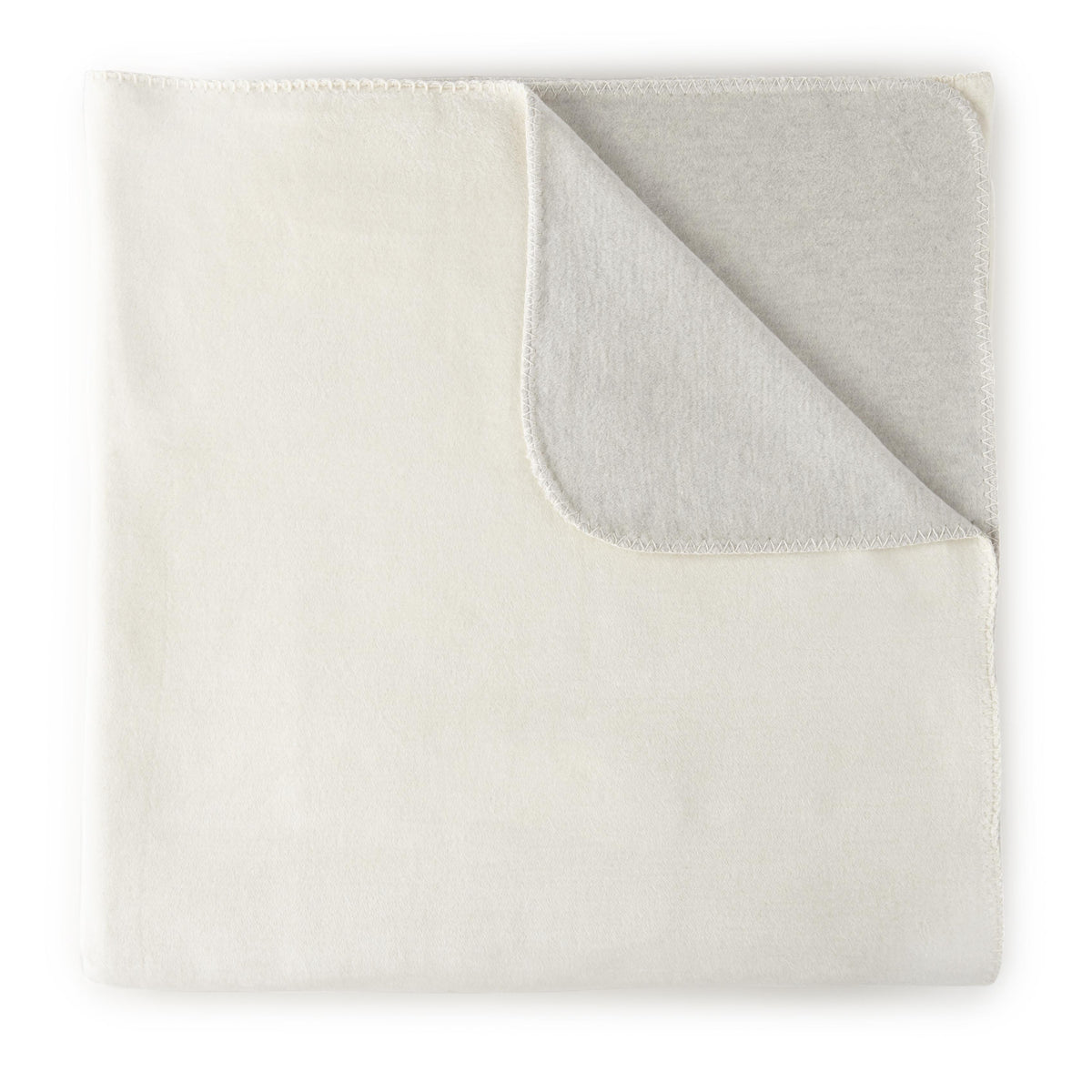 Peacock Alley ALTA 75x96 REVERSIBLE COTTON BLANKET PEARL