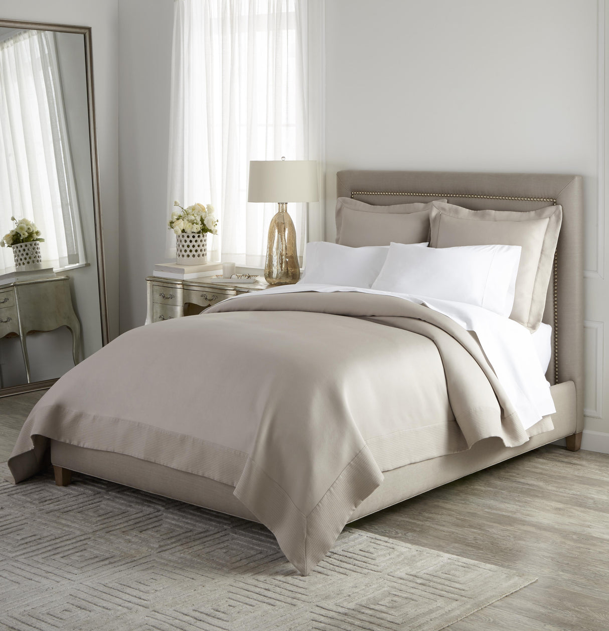 Peacock Alley ANGELINA 96X96 MATELASS COVERLET WHITE