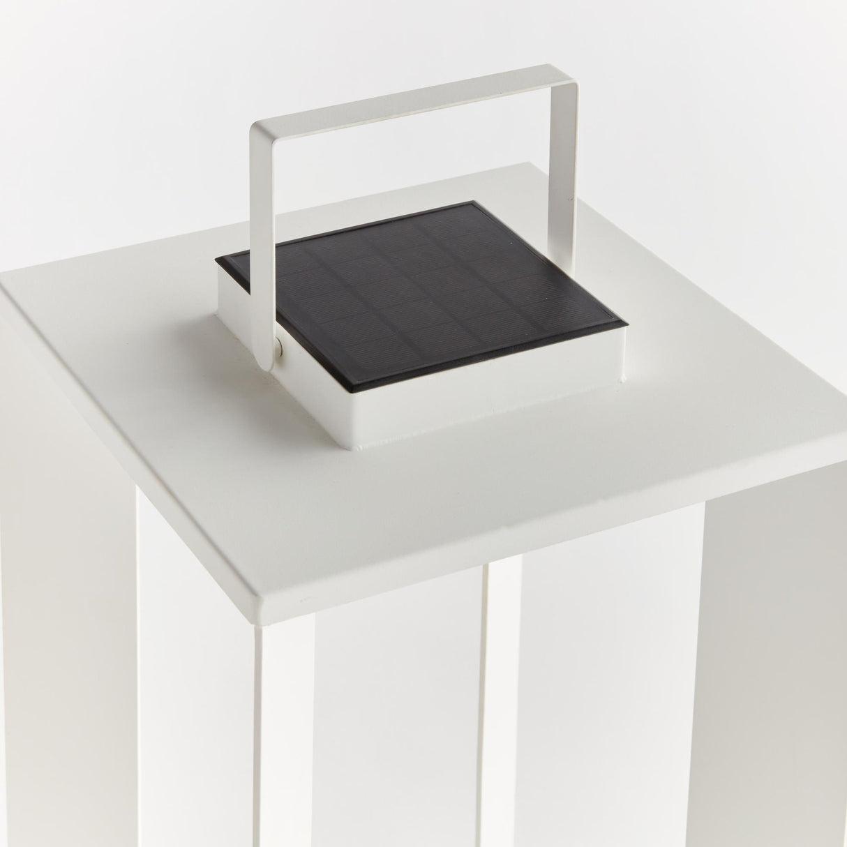 Napa Matte White HANLEY SOLAR LED LANTERN 18"