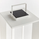 Napa Matte White HANLEY SOLAR LED LANTERN 18"
