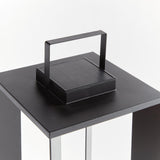 Napa Matte Black HANLEY SOLAR LED LANTERN 24"