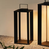 Napa Matte Black HANLEY SOLAR LED LANTERN 24"