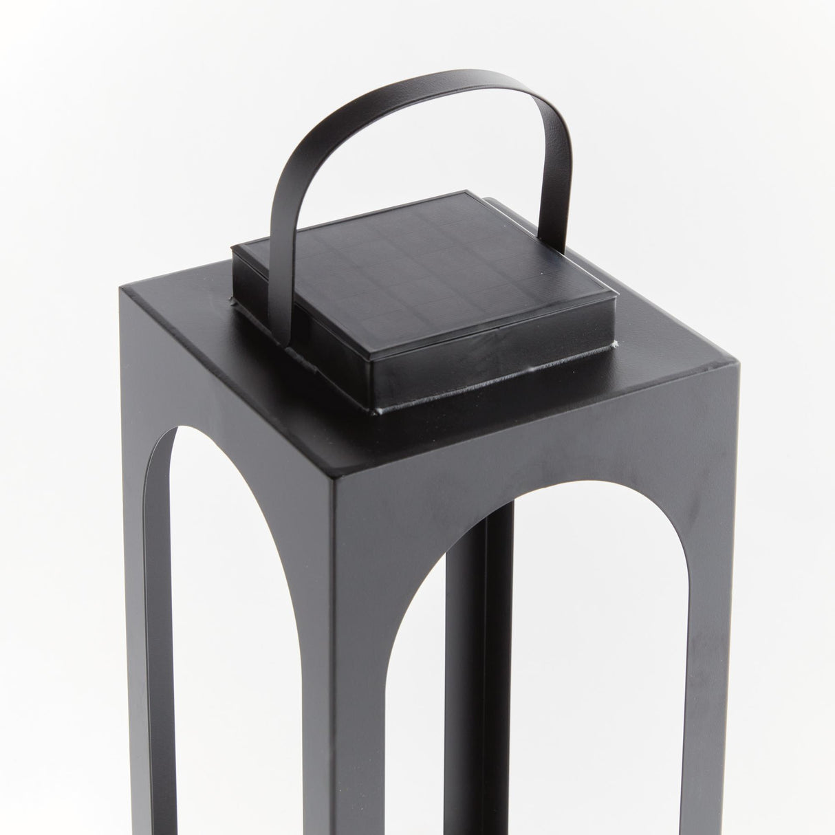 Napa Matte Black BROOKS SOLAR LED LANTERN 18"