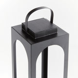 Napa Matte Black BROOKS SOLAR LED LANTERN 18"