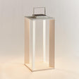 Napa Matte White HANLEY SOLAR LED LANTERN 24"