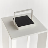 Napa Matte White HANLEY SOLAR LED LANTERN 24"