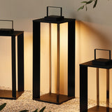 Napa Matte Black HANLEY SOLAR LED LANTERN 30"