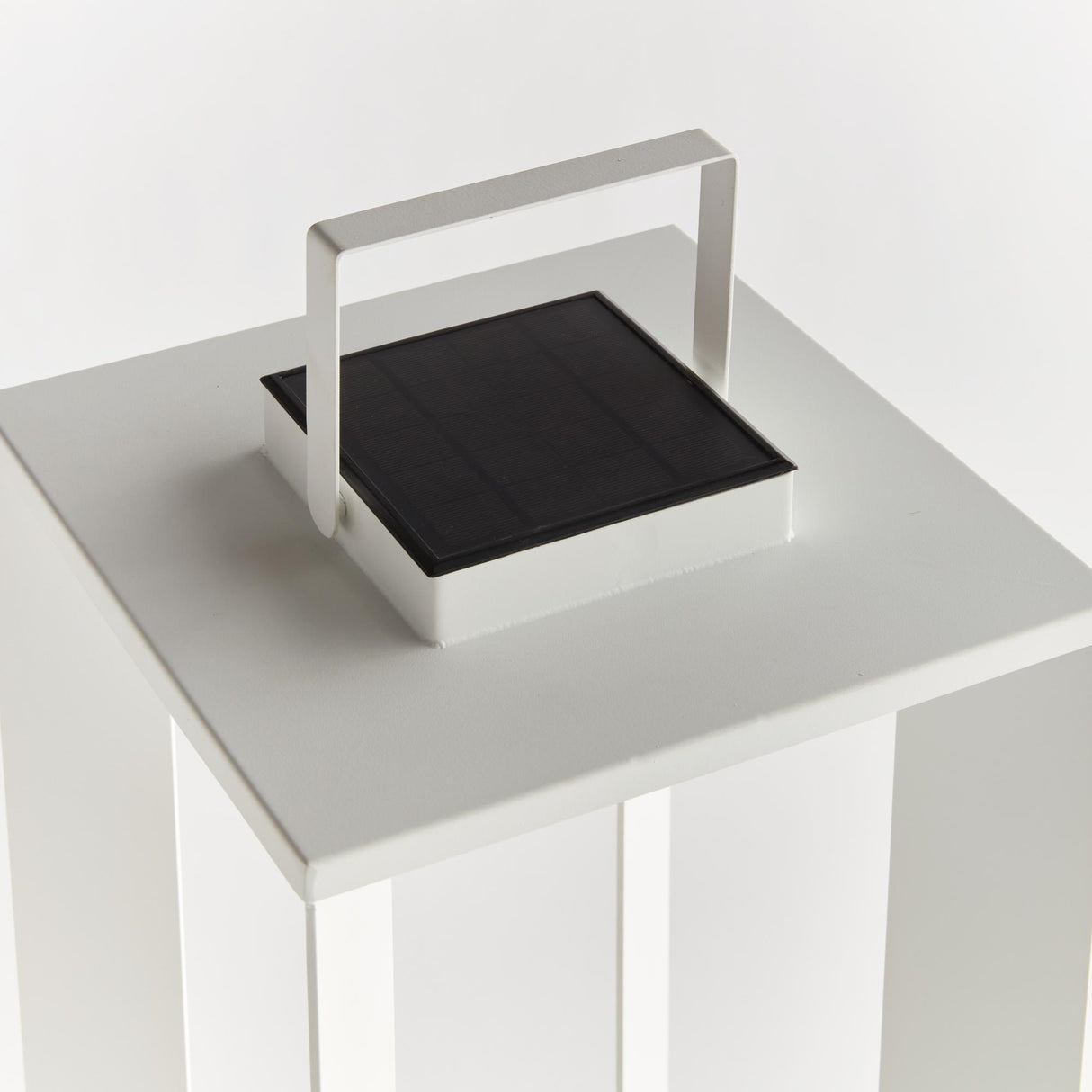 Napa Matte White HANLEY SOLAR LED LANTERN 30"