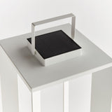 Napa Matte White HANLEY SOLAR LED LANTERN 30"
