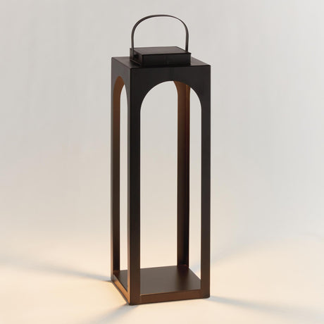 Napa Matte Black BROOKS SOLAR LED LANTERN 24"