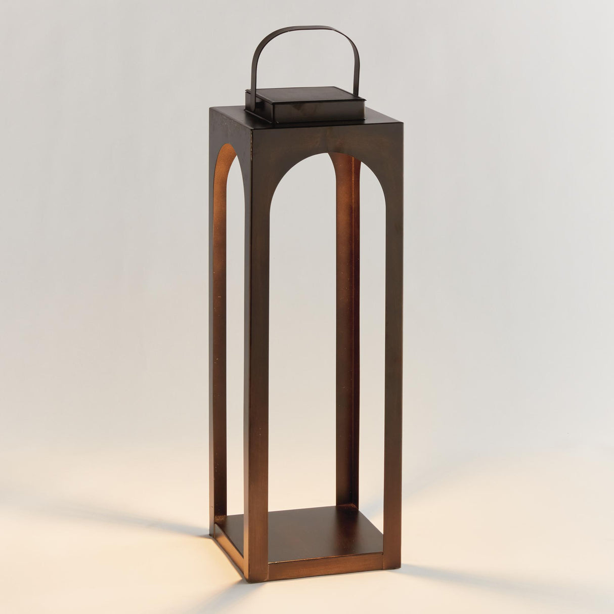 Napa Brushed Bronze BROOKS SOLAR LED LANTERN 24"