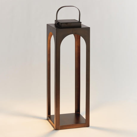 Napa Brushed Bronze BROOKS SOLAR LED LANTERN 24"