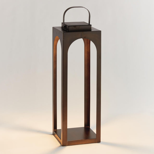 Napa Brushed Bronze BROOKS SOLAR LED LANTERN 24"