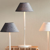 Napa Gray Linen Shade/White Base ALLUNA CORDLESS LED LAMP 14"