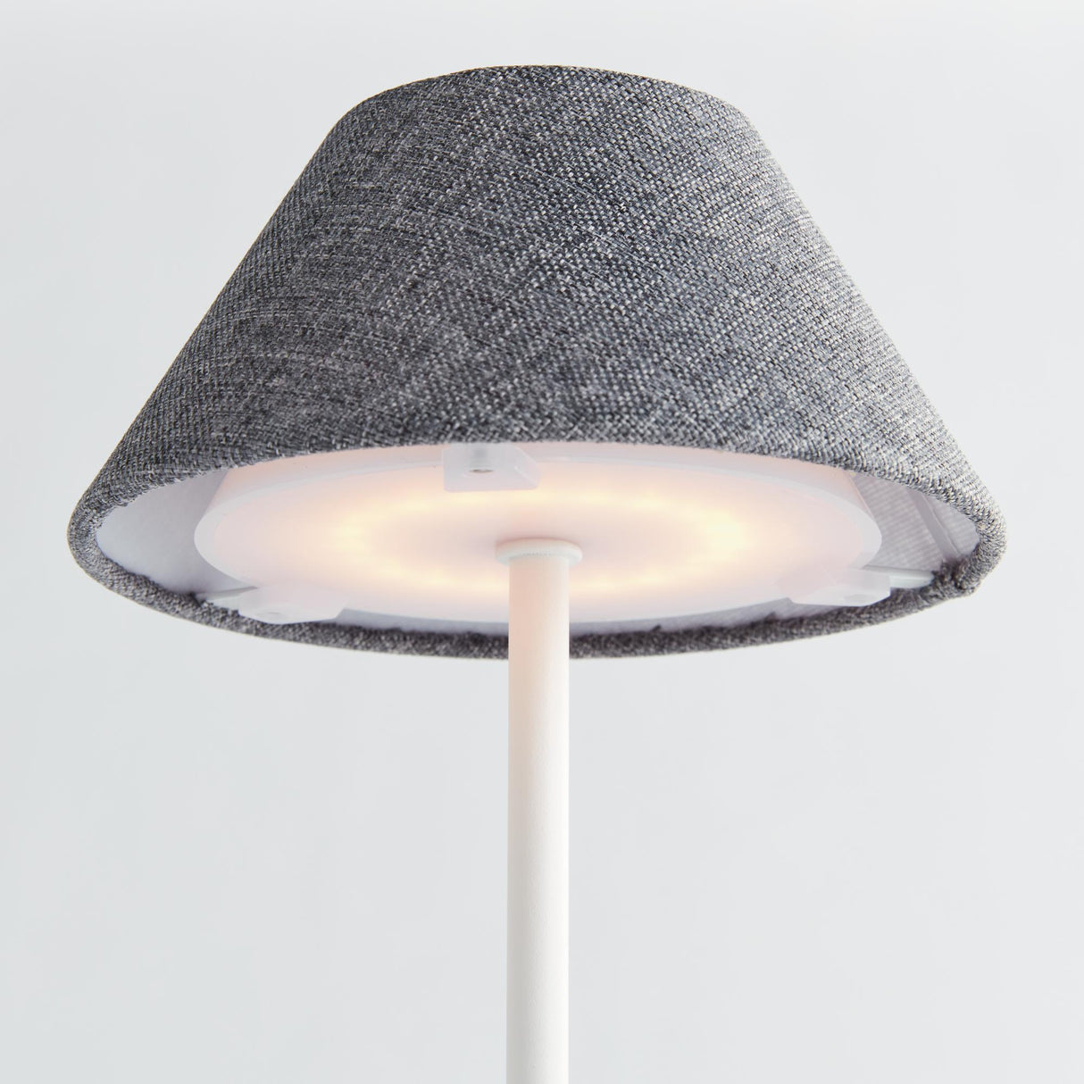 Napa Gray Linen Shade/White Base ALLUNA CORDLESS LED LAMP 14"