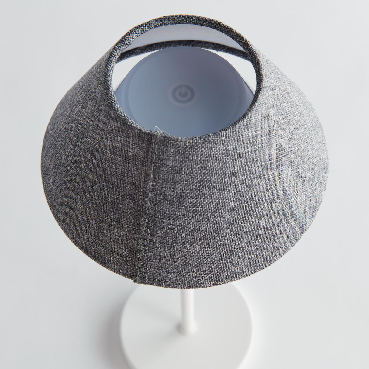 Napa Gray Linen Shade/White Base ALLUNA CORDLESS LED LAMP 14"