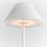 Napa White Linen Shade/White Base ALLUNA CORDLESS LED LAMP 14"