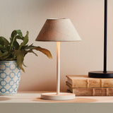 Napa Ecru Linen Shade/White Base ALLUNA CORDLESS LED LAMP 10"
