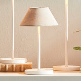 Napa Ecru Linen Shade/White Base ALLUNA CORDLESS LED LAMP 10"